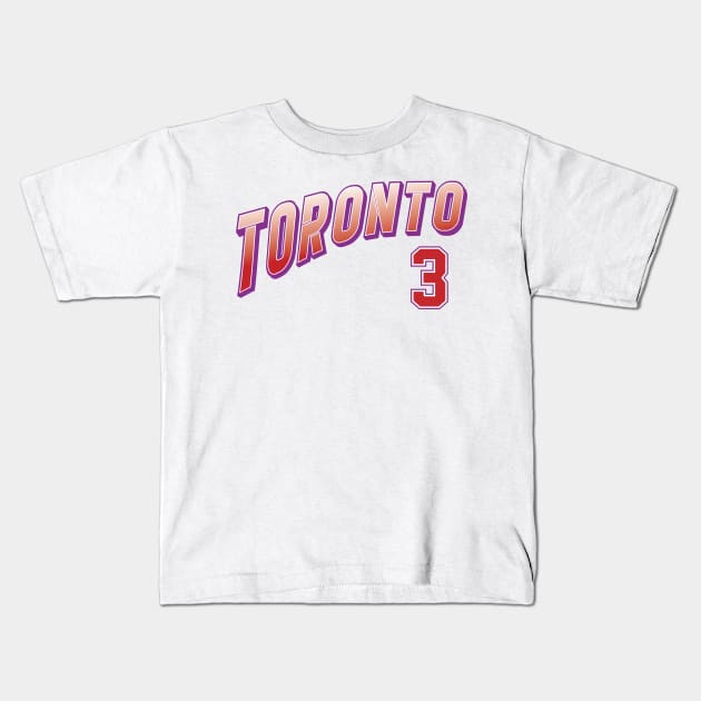 Retro Toronto Number 3 Kids T-Shirt by Cemploex_Art